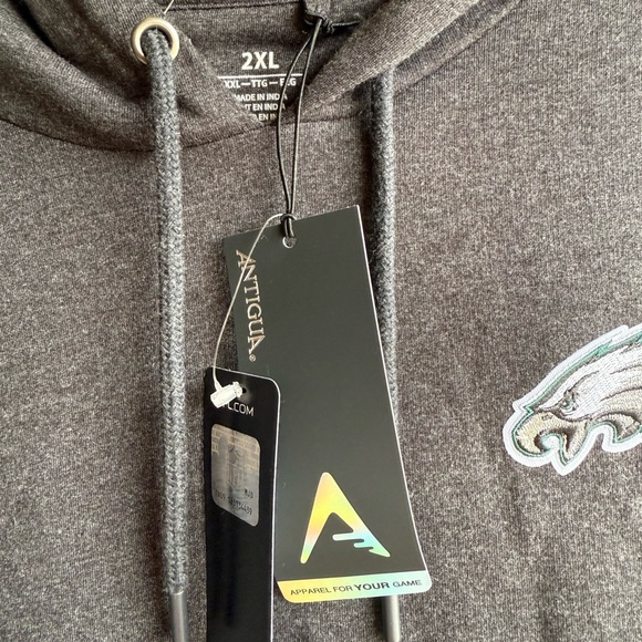 NFL Dark Gray NFL Philadelphia Eagles Hoodie with Team Logo Birds Patch - Picture 3 of 6